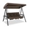 Convertible 3-Seat Patio Porch Swing Chair to Flat Bed with Adjustable Canopy - 80" x 51" x 67" (L x W x H)
